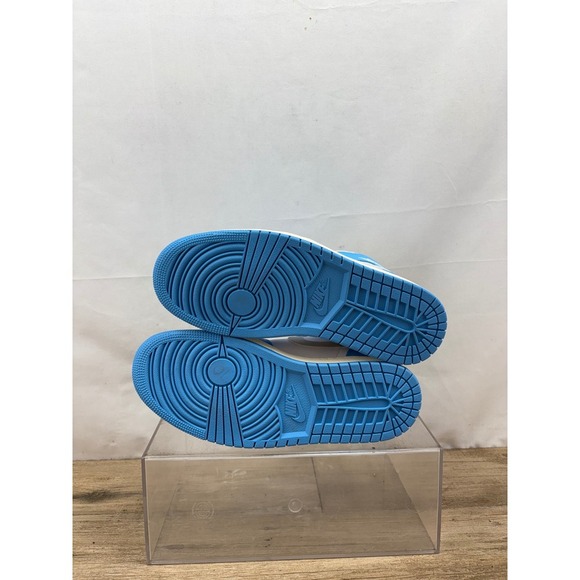 Nike Air Jordan 1 Mid UNC White Blue Silver Sneakers Women's Size 10 - Picture 6 of 10